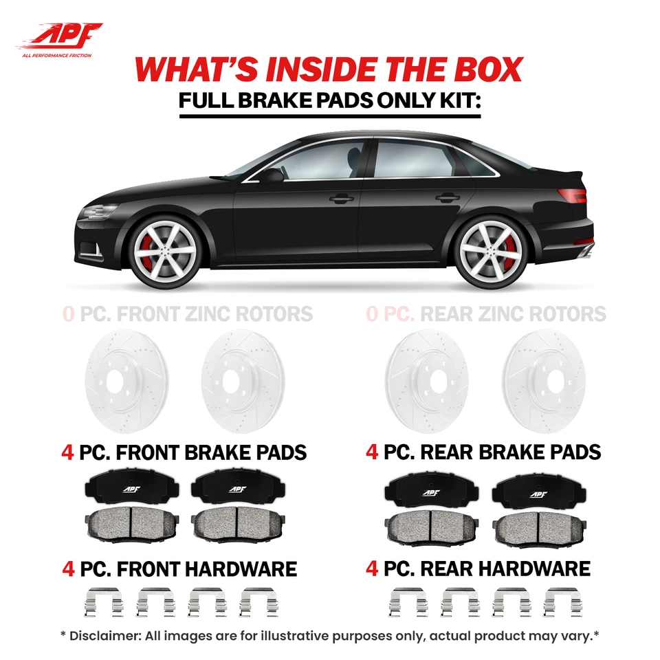 For 2010-2011 Honda Accord Crosstour - Front + Rear Ceramic Brake Pads Foto 3 de 4