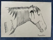 Maynard Dixon drawing and painting on old paper signed stamped vintage