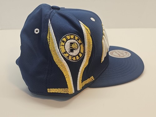 Indiana Pacers NBA Mitchell & Ness SnapBack Adjustable Hat Blue Yellow - Picture 7 of 12