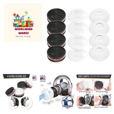 4 PCS 80 MM Replaceable Filter Cartridges Set - P-A-1 Dual Respirator Filters