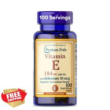 Puritan's Pride Vitamin E 400 IU Selenium 100 Softgels 3 Month Supply