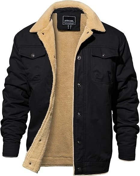 Men's Winter Thermal Fleece Lined Trucker Jacket Warm Cotton Cargo Coat
Opens in a new window or tab
