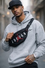 Nike Air Jordan Crossbody Bag Fanny Pack Hip Waist Belt Black Red 9B0533-023 New