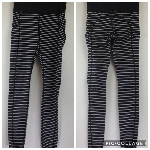 Lululemon Speed Tight II Black White Striped 4 | L210110 - Bild 3 von 11