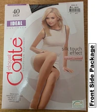 2 Pairs Conte Ideal 20 Den Mocha M Silk Effect Sheer-to-Waist Classic Pantyhose