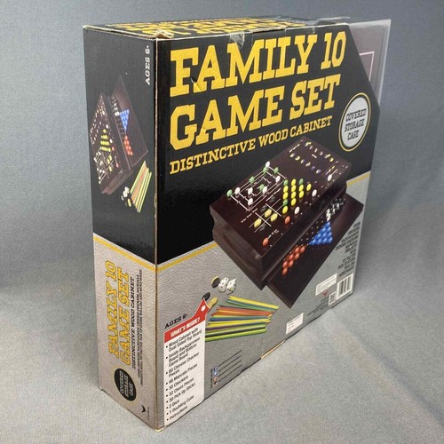 Cardinal Family 10 Games Set With Distinctive Wood Cabinet New Backgammon Chess - Picture 2 of 12