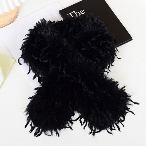 Solid color Plush Long Strip Scarf 90cm/180cm Women's Scarf Party - Picture 19 of 22
