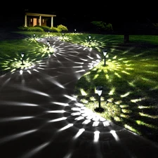 12 Pack Solar Lights Outdoor Waterproof, Cool White Pathway Lights Solar Powered