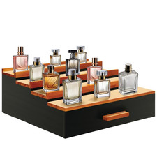 4-Layer Felt Cologne Organizer with Drawer and Hidden Compartment for Men