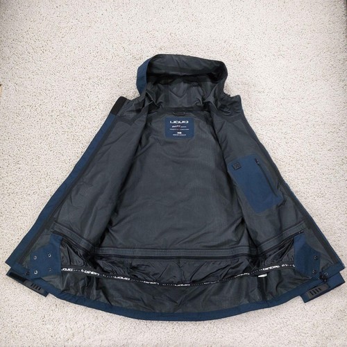 LIQUID Ski Snowboard Jacket Mens XL, Waterproof Shell, Hooded, Navy Blue, Vented - Picture 4 of 8