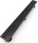 36" Linear Shower Drain with Capsule Pattern, 304 Stainless Steel Matte Black