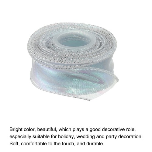 Organza Ribbon 1.5 Inch 10 Yard Sheer Shimmer Chiffon Tulle Ribbons Teal Blue - Picture 3 of 7