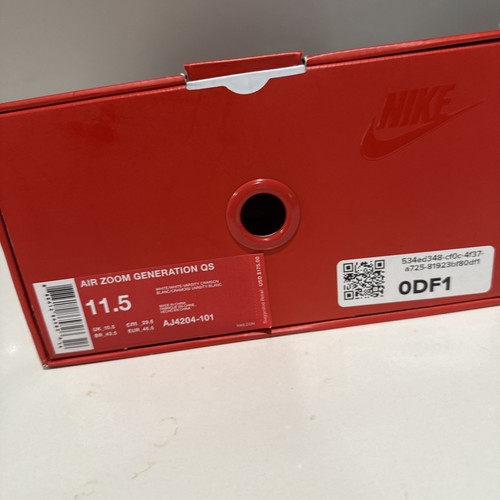 Nike Air Zoom Generation QS Weiß Schwarz Retro AJ4204-101 Größe 11,5 - Bild 11 von 15