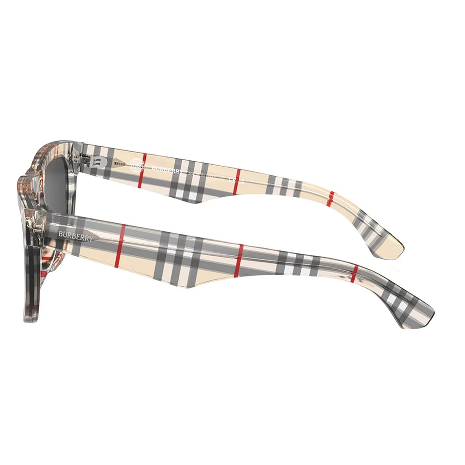 博柏利 BE 4431U 412287 复古格子塑料方形太阳镜灰色镜片 — 第 3/3 张图片