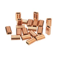 20pcs Copper Crimping Loop, 9 x 6mm / 0.4 x 0.2Inch Oval Wire Rope Crimps