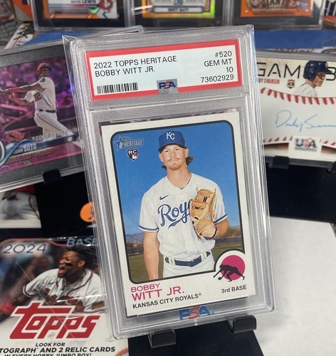 2022 Topps Heritage Bobby Witt Jr. #520 Rookie RC Card Royals PSA 10