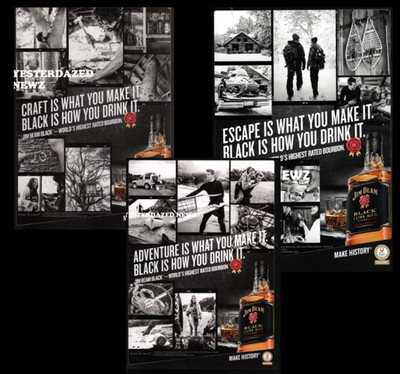 Lot of 3: 2016 & 2017 Print ad for Jim Beam Black Extra-Aged Bourbon