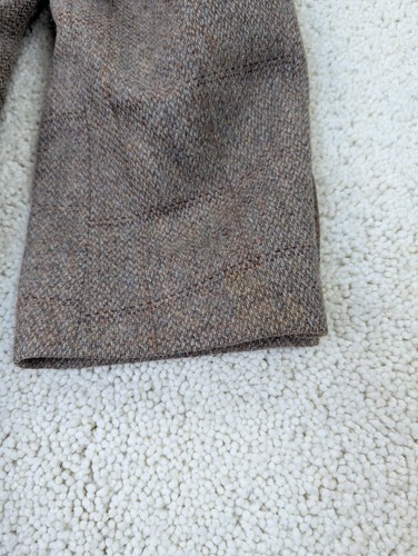 Abrigo Deportivo Para Hombres 46L Marrón Tostado Lana Cuadros Tweed Vintage Blazer Traje Chaqueta EE. UU. - Imagen 8 de 14