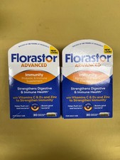 2 New Florastor Advanced Immunity Probiotic - 30 Capsules Each Box Exp. 01/2027