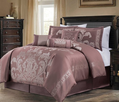 Chezmoi Collection Royale 7-Piece Bedding Set Jacquard Floral Comforter Set - Picture 23 of 23