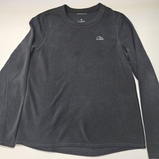 L.L. Bean Sweatshirt Women's Medium Black Fleece Thumb Hole Sleeve