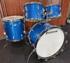 Vintage Ludwig 1970s Drumset Blue Sparkle