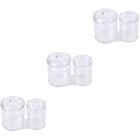  3 Pcs Cotton Swab Storage Box Jars with Lids Round Acrylic Container