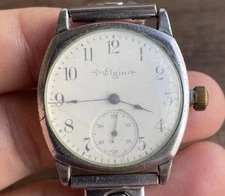 1903 ELGIN MENS VINTAGE TRENCH WATCH Clean Dial Not working Needs Repair