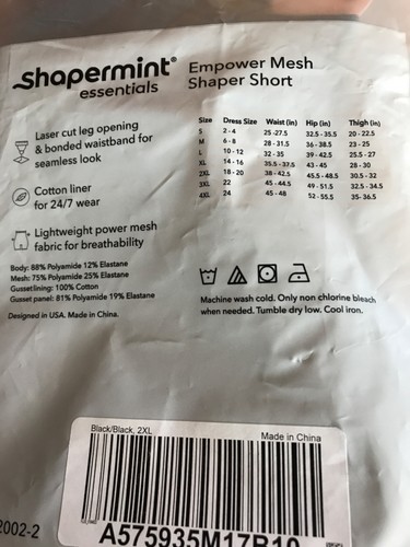 Shapermint Essentials Empower Mesh Shaper Short sz 2XL black........x5 - Picture 8 of 8