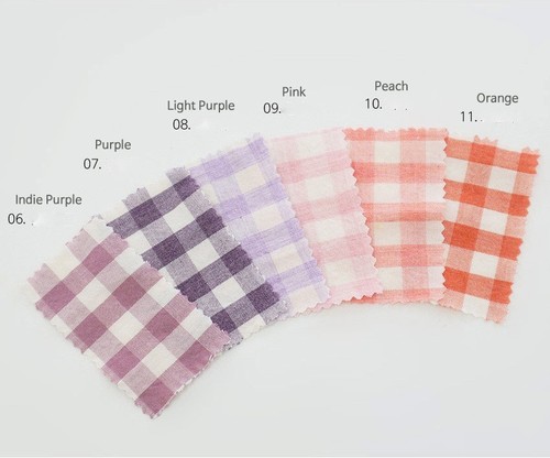 Koreanische Baumwolle Gingham Karo Stoff 22 Farben 160 cm breit pro Yard - Bild 6 von 13