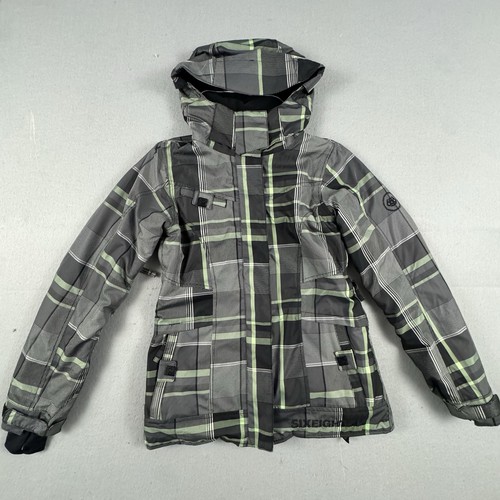 686 Infidry Reserved Snowboard Jacket Womens Size S Green Plaid Thermal 8 L2W305 - Picture 1 of 14