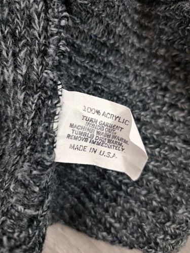 Vtg Le Tigre Knit Sweater Long Sleeve Gray Made In USA Acrylic Men's Size Large - Picture 6 of 8