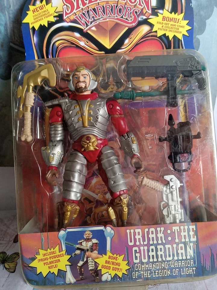 Винтажная экшн-фигурка 1994 Playmates SKELETON WARS Ursak the Guardian новая нераспакованная как новая на картонке - Изображение 2 из 4