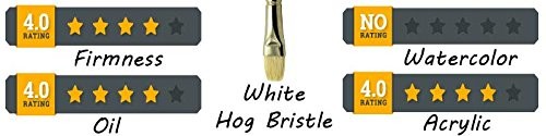 Brush White Hog Bristle Stiff Fan Brush Set Size 2,4,6,8 - Picture 5 of 7