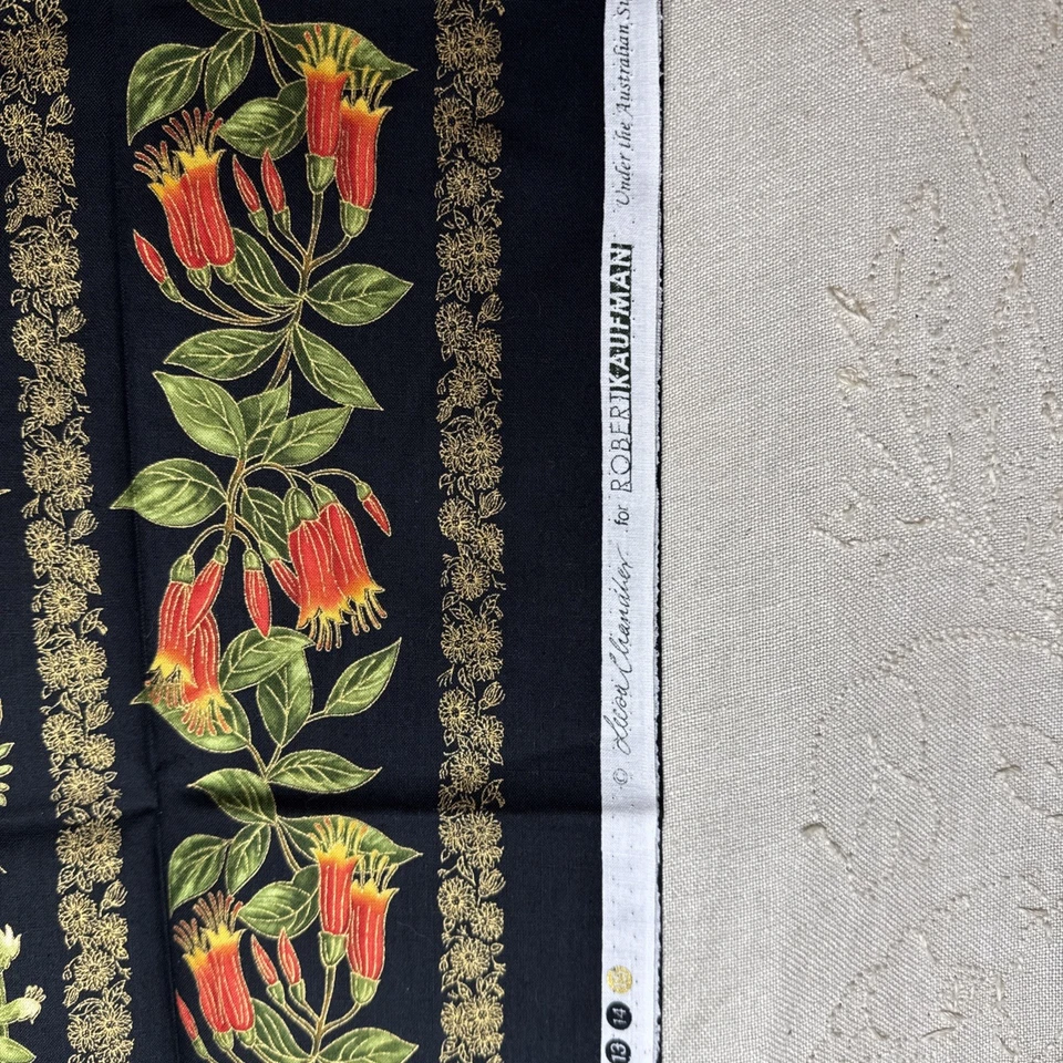 Leesa Chandler “UNDER THE AUSTRALIAN SUN”Kaufman Black Orange Metallic Gold - Image 3 of 4