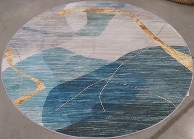BLUE / GOLD 6'-0'' x 6'-0'' Flaw in Rug, Reduced Price 1172789232 MBU836M-6R