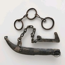 Antique Wood  Metal Harness Horse Mule Ox Yoke Hames Hanes With Chain