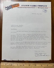 Vtg 1950 letterhead Ucanco Candy Co Pecanola Candy Bar Davenport IA