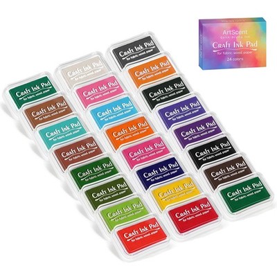 Craft Ink Pads for Stamps, Pigment Rainbow Stamp Pad Set for Scrapbook Suppli...