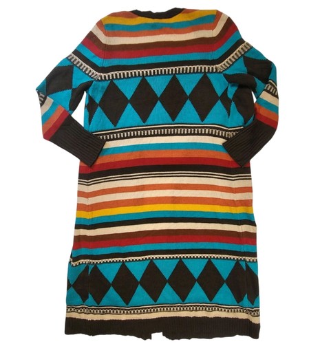 Wrangler Southwestern Western Ranch Cardigan Sweater Knit Duster Women's Large - Picture 3 of 7