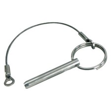 Whitecap 1/4" x 1" Quick Release Pin w Lanyard  Tab