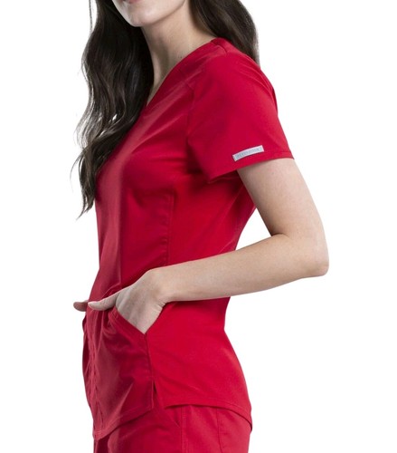 NWT Womans Cherokee Workwear Revolution Scrubs V- Neck Top Size Small - Picture 3 of 12