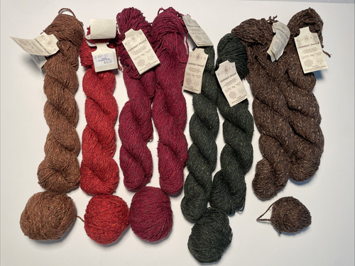 Set - Rowan Summer Tweed - 8 50g Hanks, 5 verschiedene Garnknäuel - mehrere Farbtöne