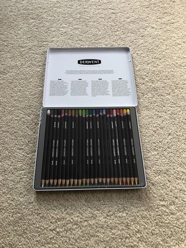 Lápices de estudio derwent 24 colores finos nuevos en estaño sellados - Imagen 2 de 3