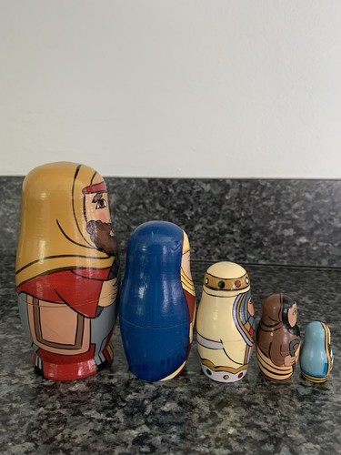 Verschachtelte Puppen Krippe Weihnachten Jesus Maria Josef Weise Männer handbemalt 5 Zoll - Bild 15 von 24