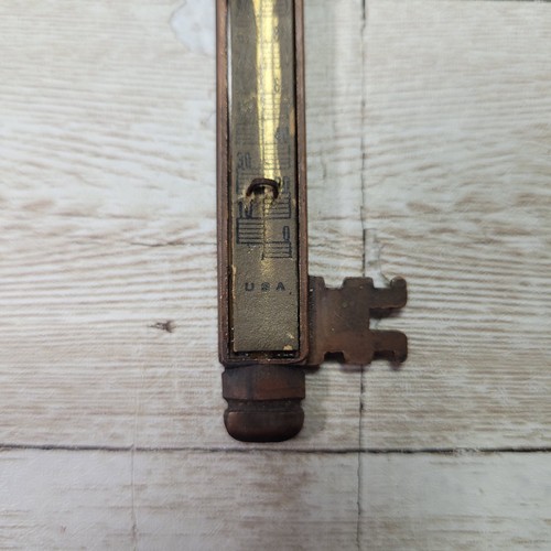 Vintage Brass Skeleton Key Thermometer Minneapolis Made In Usa Free Shipping - Picture 4 of 7