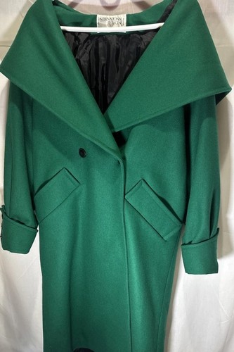 International  Scene VTG Women’s Double Breasted Wool Coat Sz 5/6 Kelly Green - Picture 5 of 22