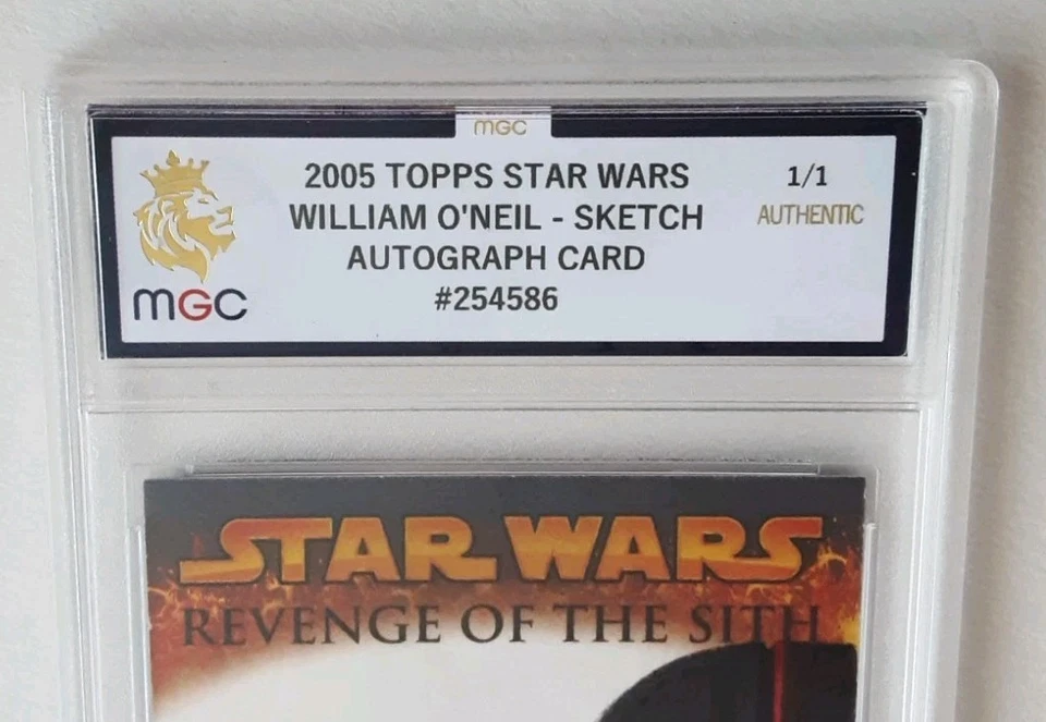 2005 TOPPS STAR WARS REVENGE OF THE SITH DARTH VADER 1/1 SKETCH CARD GRADED - Image 3 of 4