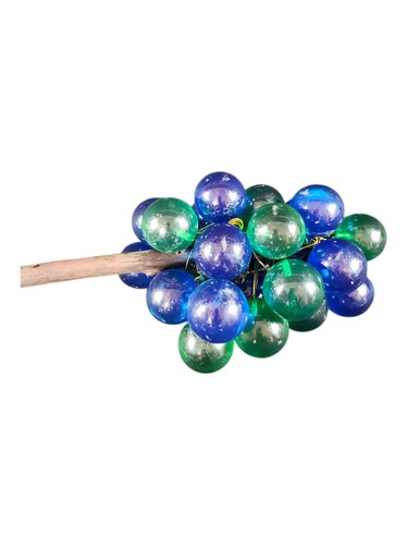 Vintage Large Lucite Grapes Green Blue Cluster on Driftwood 13" - Picture 3 of 9