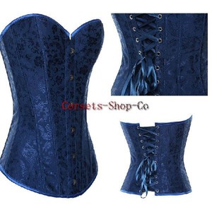 Elegant-Floral-Boned-Lace-Up-Corset-Bustier-Top-G-String-SEXY-Overbust-S-2XL-NEW